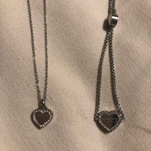 Michael Kors heart pendant necklace and bracelet